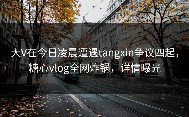 大V在今日凌晨遭遇tangxin争议四起，糖心vlog全网炸锅，详情曝光