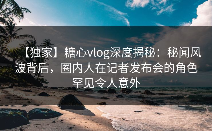 【独家】糖心vlog深度揭秘:秘闻风波背后,圈内人在记者发布会的角色罕见令人意外 【独家】糖心vlog深度揭秘:秘闻风波背后,圈内人在记者发布会的角色罕见令人意外