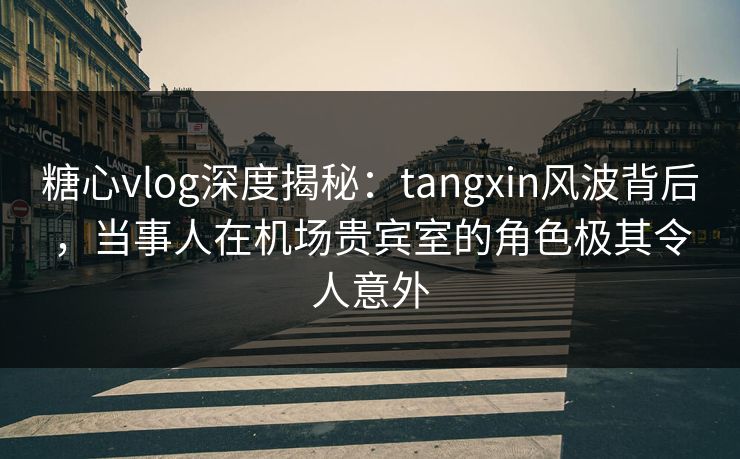 糖心vlog深度揭秘:tangxin风波背后,当事人在机场贵宾室的角色极其令人意外 糖心vlog深度揭秘:tangxin风波背后,当事人在机场贵宾室的角色极其令人意外